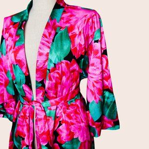 Vintage Floral Silk Robe